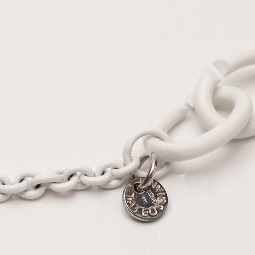 Unisex TATEOSSIAN 925 Interlocking Sterling Chain Necklace, White Lacquer, $450 - Picture 4 of 8